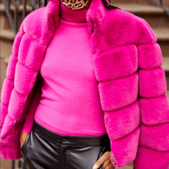 Generation Love Jackets & Coats Generation Love Jodi Faux Fur Magenta